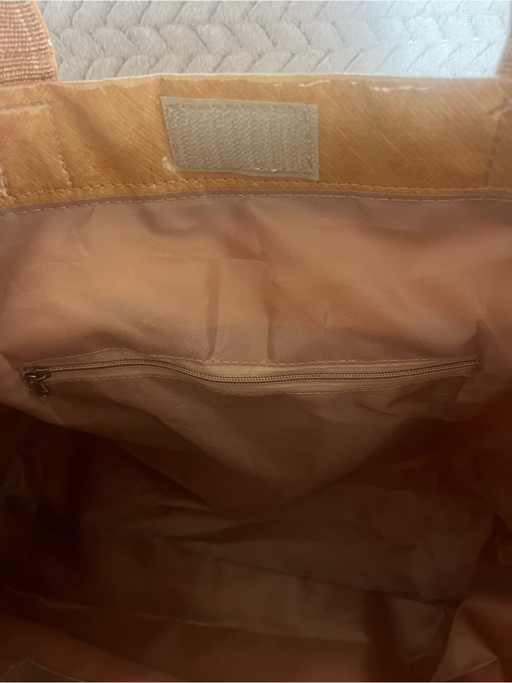 Tote Bag  Leather-Look Tote in Tan - Picture 6 of 11